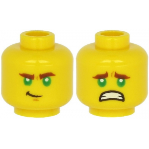 LEGO® Minifigure Head Dual Sided Reddish Brown Thick