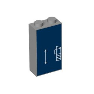 LEGO® Brick 1x2x3 with White Lines Schematic of Car Bumper