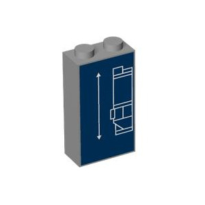 LEGO® Brick 1x2x3 with White Lines Schematic of Car