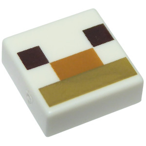 LEGO® Tile 1x1 with Groove with Dark Brown Squares