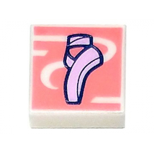 LEGO® Tile 1x1 with Groove with Bright Pink Ballet Slipper