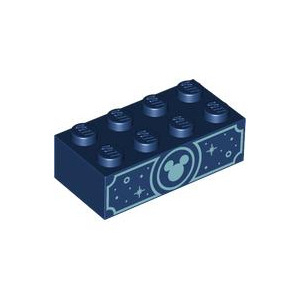 LEGO® Brick 2x4 with Metallic Light Blue Mickey Mouse Head