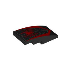 LEGO® Slope Curved 4x2 with Red Spider and Dark Bluish Gray