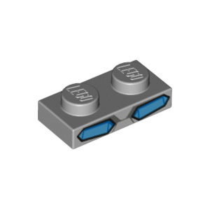 LEGO® Plate 1x2 with Medium Blue Mechanical Eyes