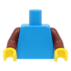 LEGO® Minifigure Torso Plain Reddish Brown Arms Yellow Hands