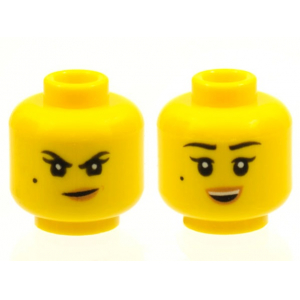 LEGO® Minifigure Head Dual Sided Female Black Eyebrows