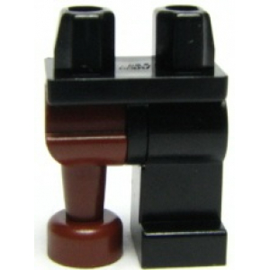 LEGO® Minifigure Hips and 1 Black Left Leg 1 Reddish Brown P