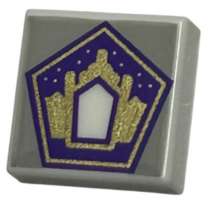 LEGO® Tile 1x1 with Groove with Dark Purple and Gold Pentago