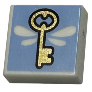 LEGO® Tile 1x1 with Groove with Gold Key with Wings