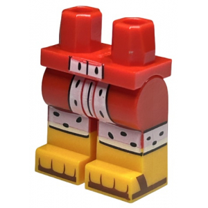 LEGO® Hips and Legs with White Coat Trim with Black Spots