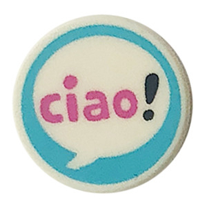 LEGO® Plate Lisse Ronde 1x1 Imprimée "Ciao"