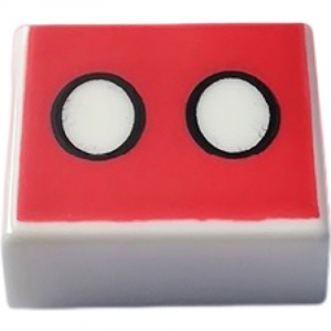 LEGO® Tile 1x1 with Groove with White Ovals
