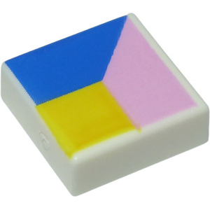 LEGO® Tile 1x1 with Groove with Blue Bright Pink and Yellow