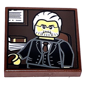 LEGO® Plate Lisse 2x2 Imprimée Homme dans son Bureau