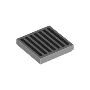 LEGO® Tile 2x2 with Groove with Black Grille