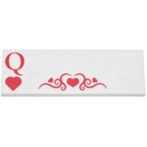 LEGO® Tile 2x6 with Playing Card Red Letter Q