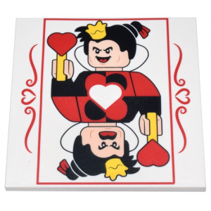 LEGO® Plate Lisse 6x6 Imprimée Dame de Coeur Disney