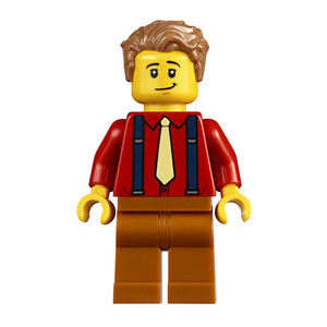LEGO® Male Medium Nougat Hair Red Shirt