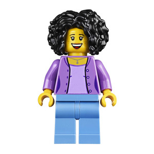 LEGO® Female Bushy Black Hair Medium Lavender Jacket