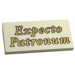 LEGO® Plate Lisse 2x4 Imprimée Expecto Patronum