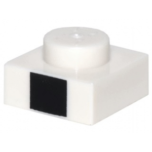 LEGO® Plate 1x1 Blanc avec Carré Noir sur un Côté