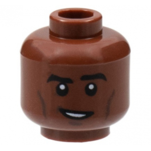 LEGO® Minifigure Head Thick Black Eyebrows