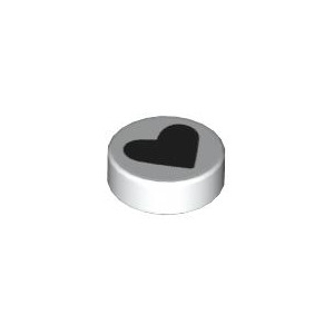 LEGO® Plate Lisse 1x1 Ronde Imprimée Coeur