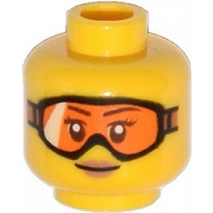 LEGO® Minifigure Head Female Glasses with Orange Goggles