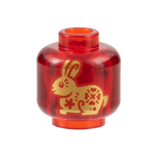 LEGO® Brique Ronde 1x1 Imprimée Lapin - Nouvel An