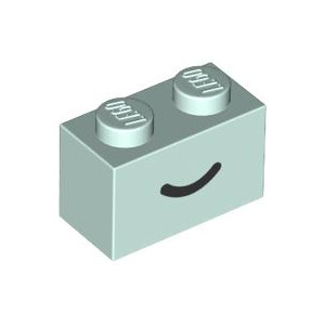 LEGO® Brick 1x2 with Black Smile Curved Line Pattern