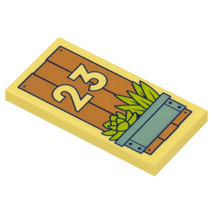 LEGO® Plate Lisse 2x4 Imprimée Numéro 23 Bac à Fleurs