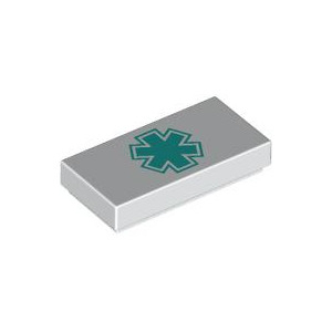 LEGO® Plate Lisse 1x2 Imprimée Logo Ambulance Secours