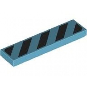 LEGO® Tile 1x4 with 5 Black Danger Stripes