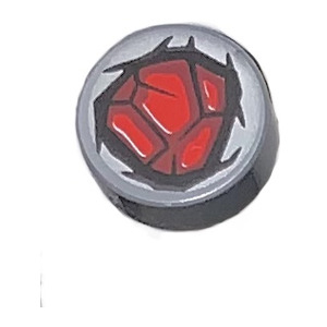 LEGO® Plate Lisse Ronde 1x1 Imprimée Pierre Rouge - Sang