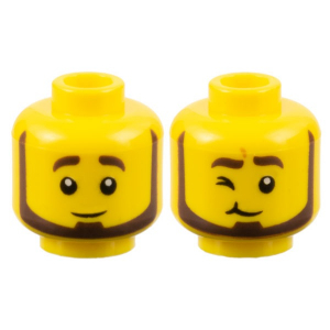 LEGO® Minifigure Head Dual Sided Dark Brown Eyebrows