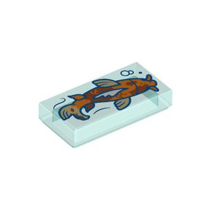 LEGO® Tile 1x2 with Groove with Dark Orange Koi Fish