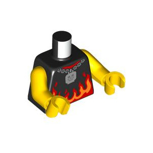 LEGO® Mini-Figurine Torse Imprimé Flamme - Tête de Mort (BA)