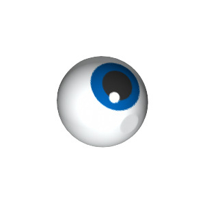 LEGO® Brique Ronde Imprimée Yeux Oeil Bleu