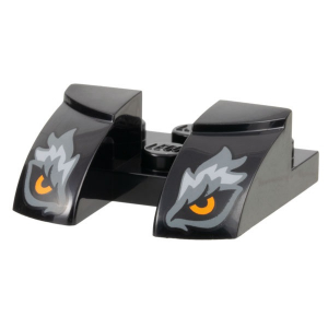 LEGO® Wedge 3x3 Curved with Cutout with Orange Wolf Eyes