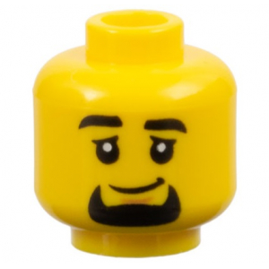 LEGO® Minifigure Head Black Eyebrows and Goatee