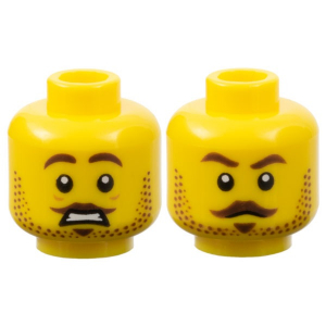 LEGO® Mini-Figurine Tête Homme Deux Expressions (5F)