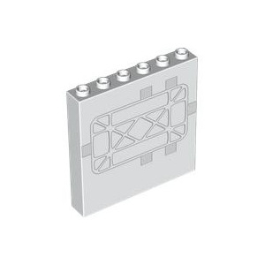 LEGO® White Panel 1x6x5 With Map Hexagonal Layout