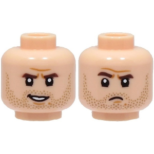 LEGO® Minifigure Head Dual Sided Dark Brown Eyebrows