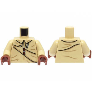 LEGO® Torso Jacket with Silver and Reddish Brown Zipper