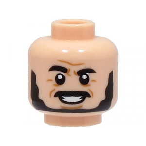 LEGO® Minifigure Head Black Eyebrows Moustache and Beard
