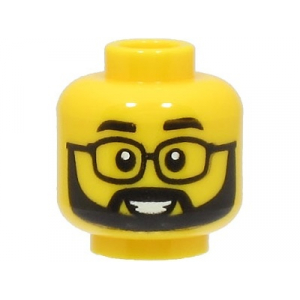 LEGO® Mini-Figurine Tête Homme Lunette Barbe Moustache(4V)