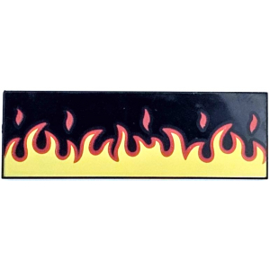LEGO® Tile 2x6 with Red and Yellow Flames Pattern
