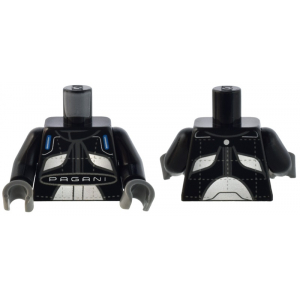 LEGO® Torso Racing Suit with Dark Bluish Gray Trim