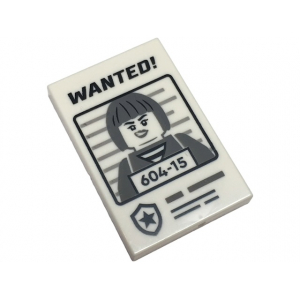 LEGO® Tile 2x3 with Black "Wanted"