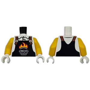 LEGO® Torso Black Overalls with Burger Outline